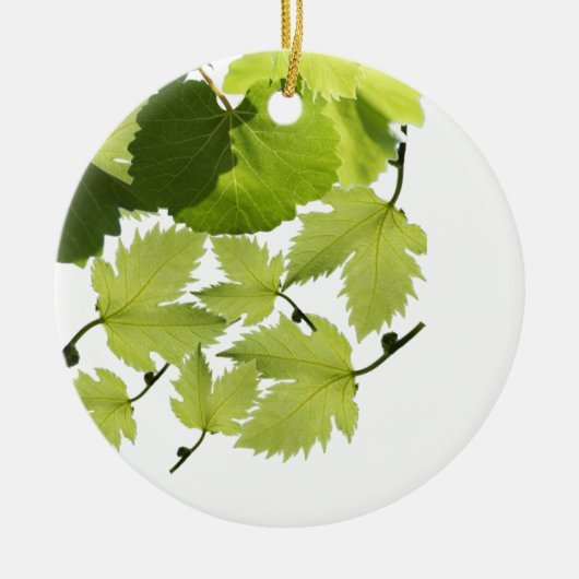 Bladeren met druivenwijn keramisch ornament (Voorkant)