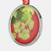 Bladeren met druivenwijn metalen ornament (Links)