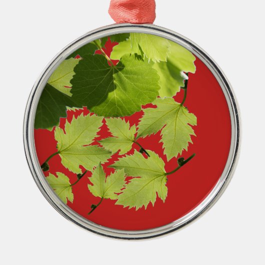 Bladeren met druivenwijn metalen ornament (Voorkant)