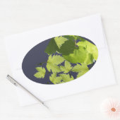 Bladeren met druivenwijn ovale sticker (Envelop)