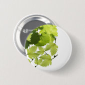 Bladeren met druivenwijn ronde button 5,7 cm (Voorkant /achterkant)