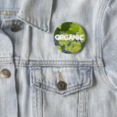 Bladeren met druivenwijn ronde button 5,7 cm (In situ)