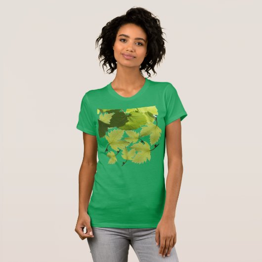 Bladeren met druivenwijn t-shirt (Voorkant volledig)