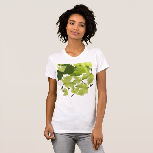 Bladeren met druivenwijn t-shirt (Voorkant volledig)