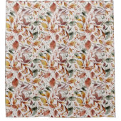 Bladeren met groene Oranje rode gele bladeren Douchegordijn (Voorkant)