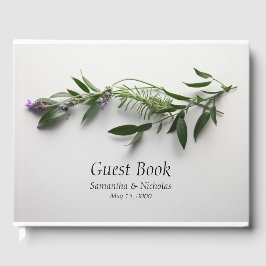 Bladeren met lavendel gastenboek
