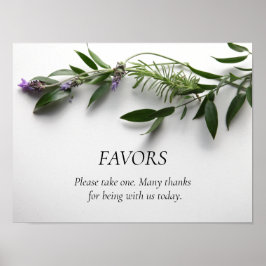 Bladeren met lavendel poster