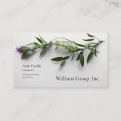 Bladeren met lavendel visitekaartje (Voorkant)