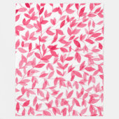 Bladeren met rode waterverf fleece deken (Voorkant)