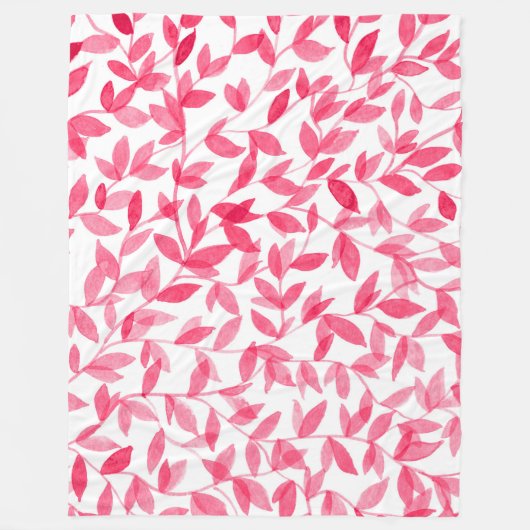 Bladeren met rode waterverf fleece deken (Voorkant)