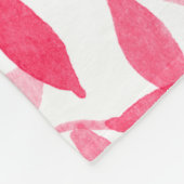 Bladeren met rode waterverf fleece deken (Hoek)