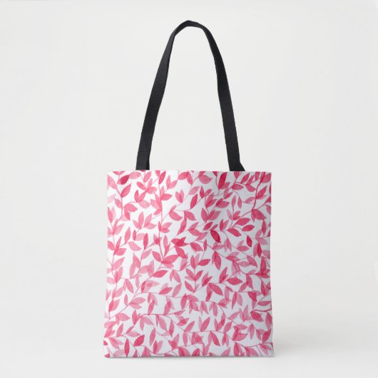 Bladeren met rode waterverf tote bag (Voorkant)