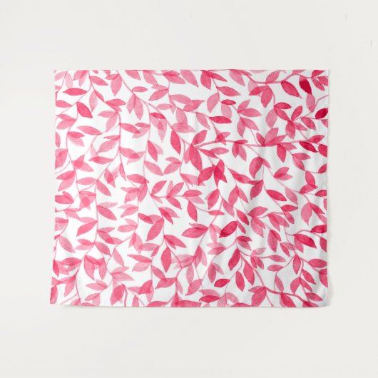 Bladeren met rode waterverf wandkleed (Voorkant (horizontaal))