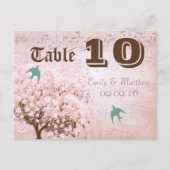 Bladeren met roze en groene hartritme briefkaart (Voorkant)