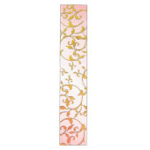Bladeren met roze tinten scrollen medium tafelloper (Voorkant)