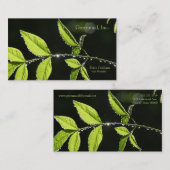 Bladeren met waterdruppels visitekaartje (Voorkant / Achterkant)