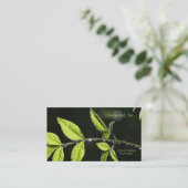 Bladeren met waterdruppels visitekaartje (Staand voorkant)