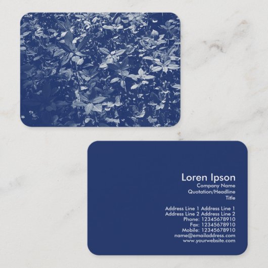 Bladeren met zonlicht - Cyanotype-effect Visitekaartje (Voorkant / Achterkant)