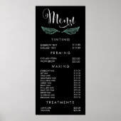 Bladeren Modern Salon Menu Prijslijst Muurposter Poster (Voorkant)