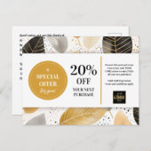 Bladeren Moderne Abstracte Coupon Korting Briefkaart (Voorkant / Achterkant)