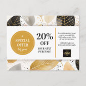 Bladeren Moderne Abstracte Coupon Korting Briefkaart (Voorkant)