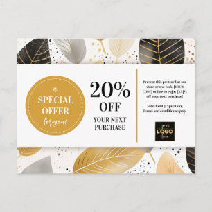 Bladeren Moderne Abstracte Coupon Korting Briefkaart
