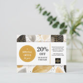 Bladeren Moderne Abstracte Coupon Korting Briefkaart (Staand voorkant)