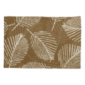 Bladeren monoprint, karamelbruin, naadloos. kussensloop (Achterkant)