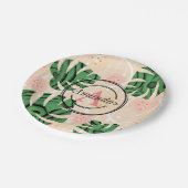 bladeren, monsters, tropisch, palm, gepersonalisee papieren bordje (Gekanteld)