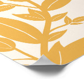 Bladeren mosterdgeel en crème wit botanisch poster (Hoek)