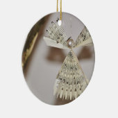 Bladeren Muzieknoten Kerstmis Angel Pearl Keramisch Ornament (Rechts)