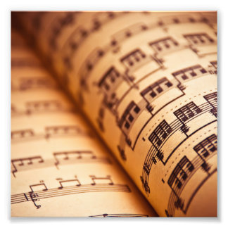 Bladeren Muziekpagina's Foto Afdruk