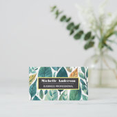 Bladeren Natuur Patroon Achtergrond Visitekaartje (Staand voorkant)