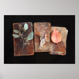 Bladeren op boekomslagen poster