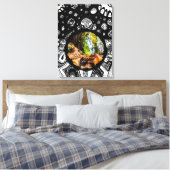 Bladeren op een herfstochtend  canvas afdruk (Insitu (Slaapkamer))