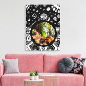 Bladeren op een herfstochtend  canvas afdruk (Insitu (Woonkamer))