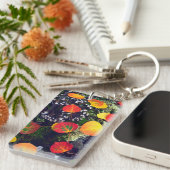 Bladeren op een korstbedekte rots, Rocky Mountains Sleutelhanger (Voorkant Rechts)