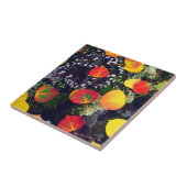 Bladeren op een korstbedekte rots, Rocky Mountains Tegeltje (Zijkant)