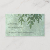 Bladeren op groen visitekaartje (Achterkant)