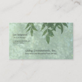 Bladeren op groen visitekaartje