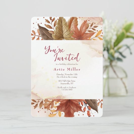 Bladeren op het platteland kaart (Staand voorkant)