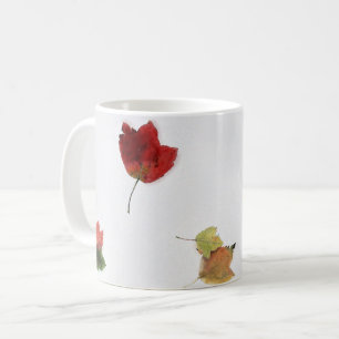 "Bladeren op sneeuw" Oorspronkelijke kunst van Ste Koffiemok