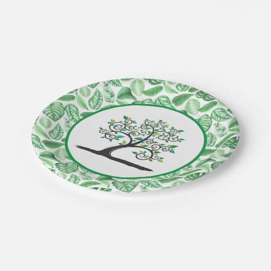 Bladeren Papieren Bordje (Gekanteld)