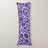 Bladeren patroon.13.bw Roze BG Lichaamskussen (Voorkant Verticaal)
