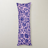 Bladeren patroon.13.bw Roze BG Lichaamskussen (Achterkant (Verticaal))