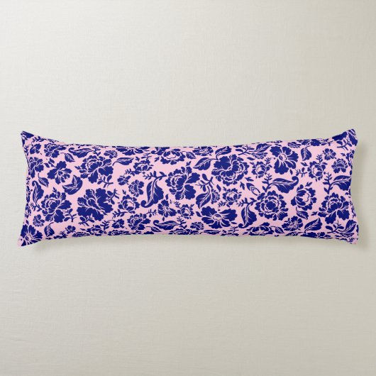 Bladeren patroon.13.bw Roze BG Lichaamskussen (Voorkant)
