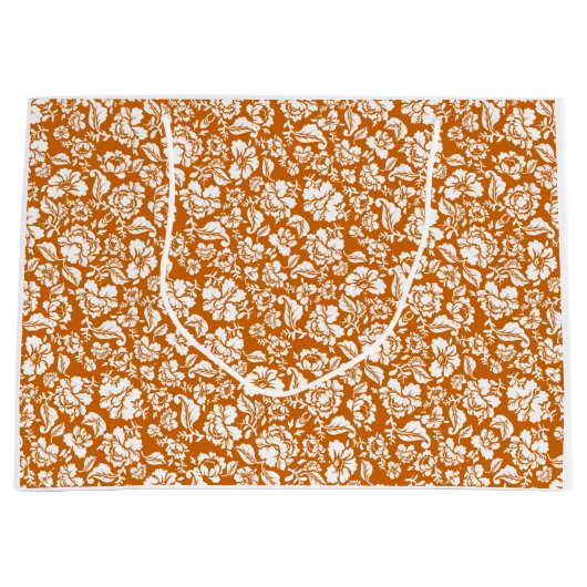 Bladeren patroon 14b. zwart DOrange BG Groot Cadeauzakje (Voorkant)