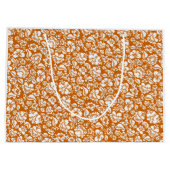 Bladeren patroon 14b. zwart DOrange BG Groot Cadeauzakje (Achterkant)