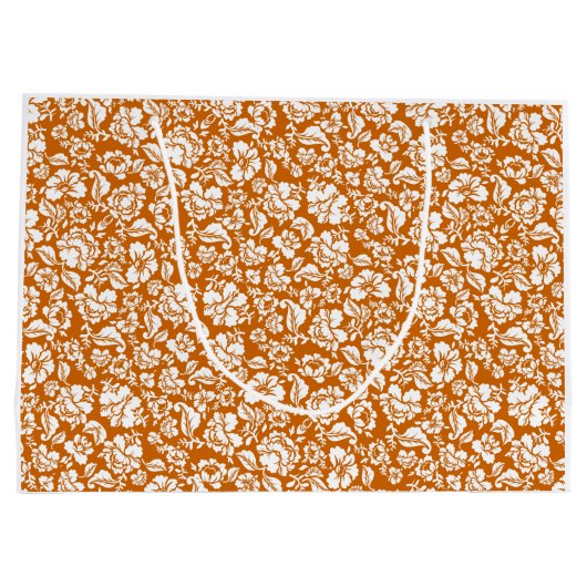 Bladeren patroon 14b. zwart DOrange BG Groot Cadeauzakje (Achterkant)