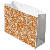 Bladeren patroon 14b. zwart DOrange BG Groot Cadeauzakje (Achterkant Gekanteld)